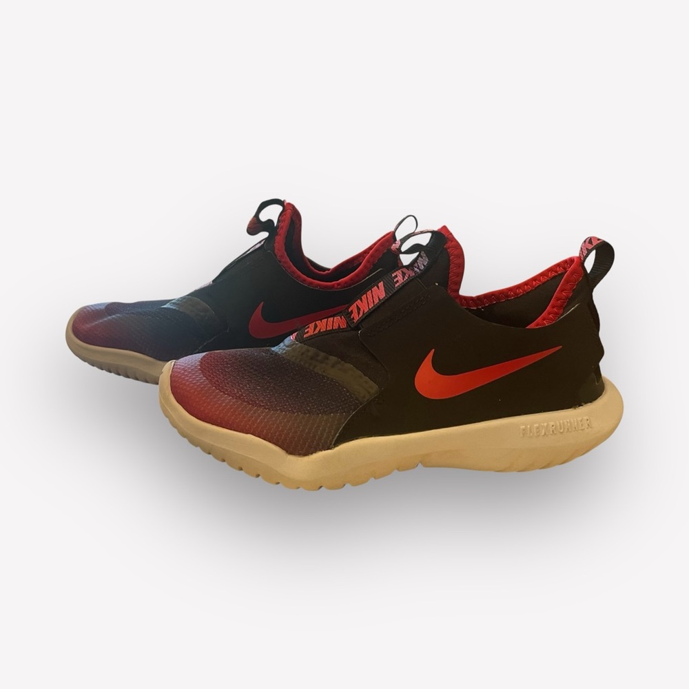 Nike Kids Black and Red Slip-On Sneakers